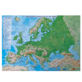 Природногеографска карта, Европа