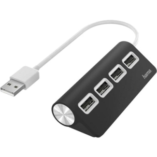 USB 4-портов хъб, 2.0, черен