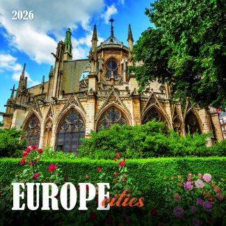 Стенен календар 6-листов, 2026, Europe Cities