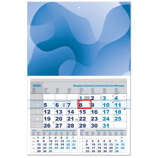 Стенен работен календар Компакт 1секция 2026, син