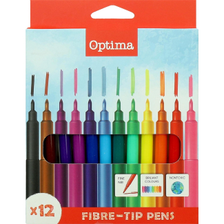 Флумастри Optima, 12 цвята