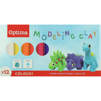Пластилин Optima, 12 цвята, 200g