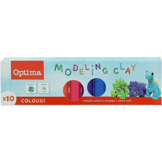 Пластилин Optima, 10 цвята, 200g