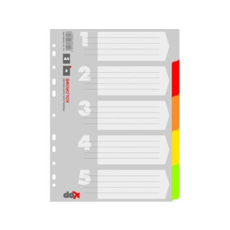 Разделители Office Products А4, картон, 5 цвята