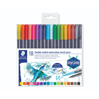 Акварелни флумастри Staedtler Design Journey , двувърхи, 18 цвята