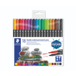 Перманентни маркери Staedtler Design Journey , двувърхи, 18 цвята