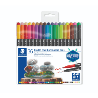 Перманентни маркери Staedtler Design Journey  , двувърхи, 36 цвята