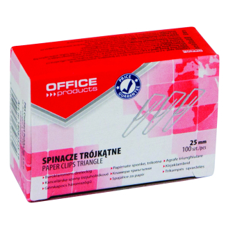 Кламери Office Products, триъгълни, 25mm, опаковка 100
