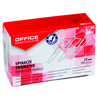 Кламери Office Products, триъгълни, 31mm, опаковка 100