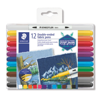 Маркери за текстил Staedtler Design Journey  , двувърхи, 12 цвята
