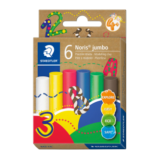Пластилин Staedtler Noris Jumbo, 6 цв, станд. цв.