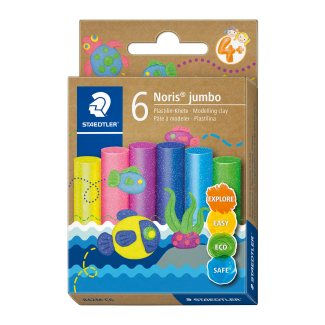 Пластилин Staedtler Noris Jumbo, 6 цвята, glitter