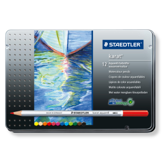 Цветни моливи Staedtler Karat, 12 бр в метална  кутия