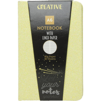 Бележник Creative Glitter, A6, 80л, асорти