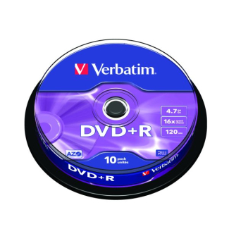 DVD-R Verbatim 4.7GB 16x, опаковка 10 броя на шпиндел