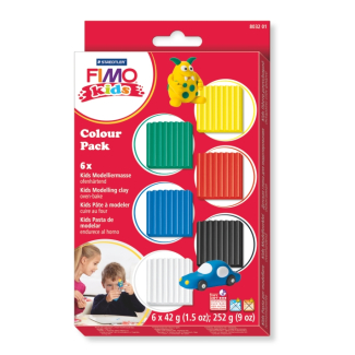 Комплект глини Staedtler Fimo Kids, 6x42g, основни цветове