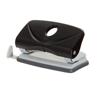 Перфоратор Office Products, до 10 листа, пластмасов, черен