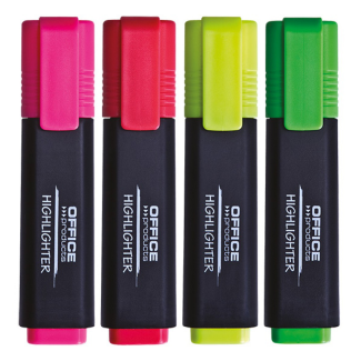 Комплект текстмаркери Office Products, 4 цвята