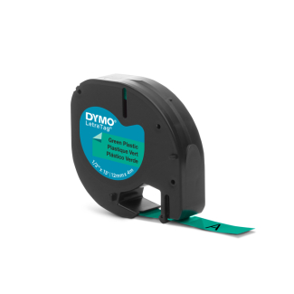 Eтикети Dymo за LetraTag, 12mmх4m, пластмасови, зелени