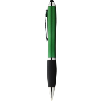 Химикалка с писалка за touch screen, зелена