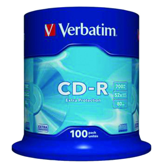 CD-R Verbatim Extra Protect 700MB, 52x оп100 шпиндел
