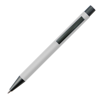 Пластмасова химикалка с метален клип, бял