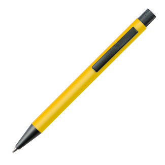Пластмасова химикалка с метален клип, жълт