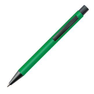 Пластмасова химикалка с метален клип, зелен