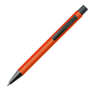Пластмасова химикалка с метален клип, оранжев
