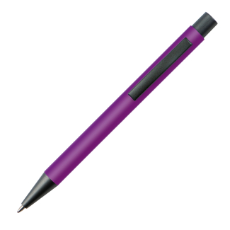 Пластмасова химикалка с метален клип, лилав