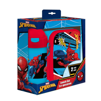 Комплект кутия за храна и бутилка 500ml, PP, spiderman