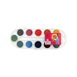 Акварелни боички 12 цвята, медови, PVC кутия