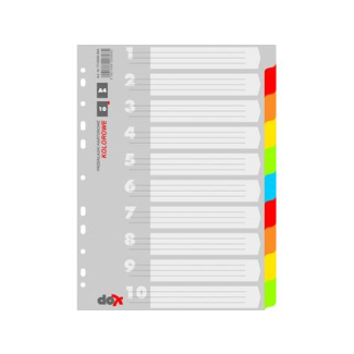 Разделители Office Products А4, картон, 10 цвята