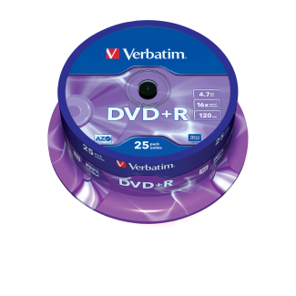 DVD+R Verbatim 4.7GB 16x, опаковка 25 на шпиндел