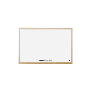 Дъска Bi-Office бяла магнитна с дърв. рамка, 60x90